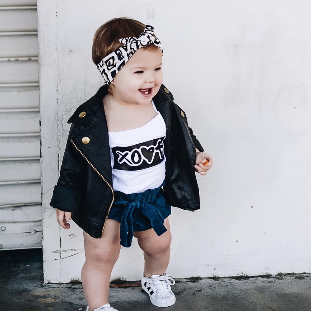 Kids Black faux leather Unisex jackets - Picture 4 of 8